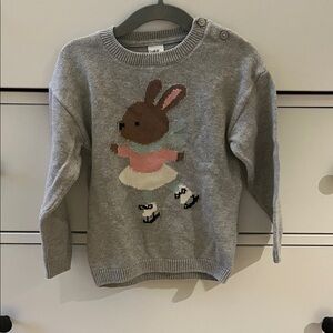 H&M Gray Sweater with Bunny Motif